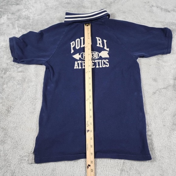 Polo Ralph Lauren Polo Shirt‎ Youth Large 14-16 Navy Gray Big Pony Athletics - Picture 11 of 13